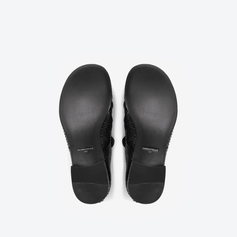 Snake-print Pleated Loafers